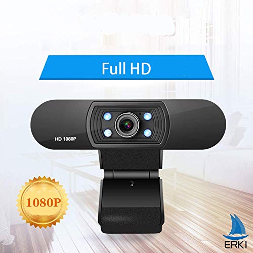 AMzon - Cámara web de 1080p 60 fps, Full HD 1080P, cámara web USB Streaming con gran angular, autodisparo para Skype, FaceTime, Hangouts, PC/Mac/Portátil/Tableta/Xbox One... HD 1080P