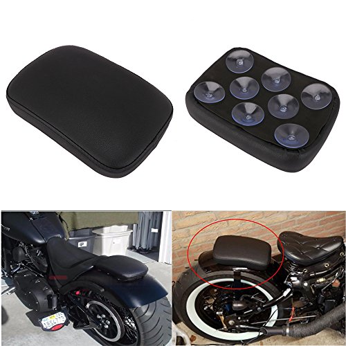 An Xin Rectangular Pasajero Pasajero Pad Asiento 8 Ventosa Para Harley Custom Chopper Cruiser XL883 XL1200 X48 X72 Negro