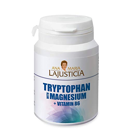 Ana Maria Lajusticia - Triptófano con magnesio + VIT B6 – 60 comprimidos. Reduce la ansiedad, el cansancio y regula el reloj interno. Apto para veganos. Envase para 30 días de tratamiento.