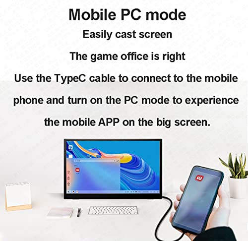 Anbayqg Monitor Portátil De 13,3 Pulgadas, 1920 × 1080 Pantalla Full HD IPS Pantalla De IPS con Mini HDMI Dual HDMI 72%