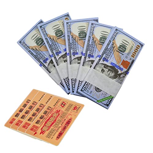 Ancestor Money con Tarjeta de Crédito, 400 Piezas Joss Paper Ancestor Money - Billetes de Banco Del Infierno de 1000 Dólares, Fortalece la Conexión con Tus Antepasados, Trae Buena Suerte Y Riqueza