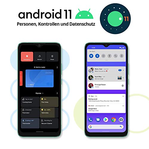 Android 11 Smartphone Libres, Blackview A70(E) Teléfono Móvil Octa-Core 3GB + 32GB Pantalla Waterdrop HD+ 6.517 '', Cámara Triple 13MP Movil Barato Batería 5380mAh Dual SIM 4G Face ID/GPS- Verde