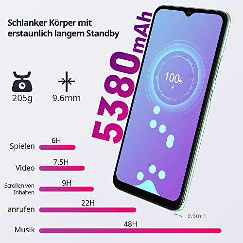 Android 11 Smartphone Libres, Blackview A70(E) Teléfono Móvil Octa-Core 3GB + 32GB Pantalla Waterdrop HD+ 6.517 '', Cámara Triple 13MP Movil Barato Batería 5380mAh Dual SIM 4G Face ID/GPS- Verde