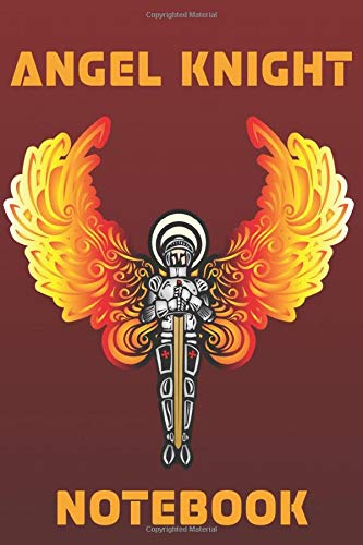 Angel Knight Notebook  - Flame - Burgundy - Orange - College Ruled