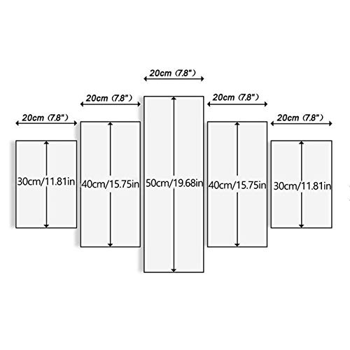 Angel&H Arte de Pared Modular 5 Paneles Diablo III Póster de rol del Juego de Impresión HD Pintura de Lienzo para Decoración del Hogar,A,20x30x2+20x50x1+20x40x2