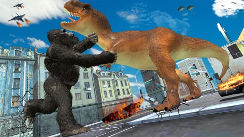 Angry Gorilla VS Monster Godzilla Dinosaur City Smash Rampage Attack And King Kong Games: Giant Animal Fighting Games 3D