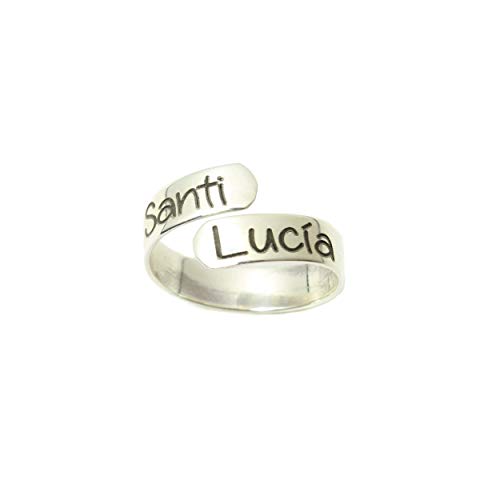 Anillo con nombres personalizados, ajustable en plata de ley 925/1000.-RINCONDELARTESANO.ES