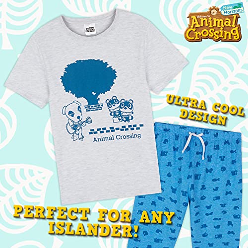 Animal Crossing Pijama Niño, Sudadera Niño, Pijama Niño Verano 5-14 Años (9-10 años, Azul)