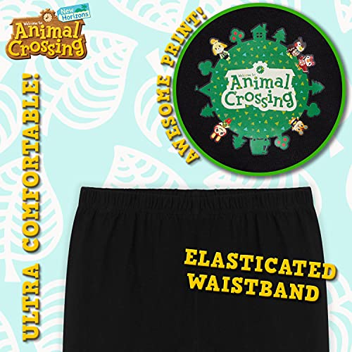 Animal Crossing Pijamas Niños, Pijama Dos Piezas De Manga Larga Y Corta, Merchandising para Niños Y Adolescentes De 5 A 14 Años (Negro, 11-12 años)
