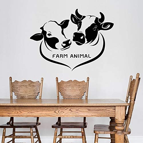 Animal de granja etiqueta logo ganado carnicería restaurante de carne puertas y ventanas interiores pegatinas de vinilo extraíble otro color 42x56cm
