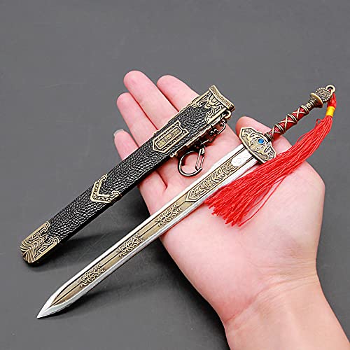 Anime Game Props Sword Keychain para Naraka: Bladepoint YITIAN, accesorio de cosplay, modelo de arma llavero de metal para amantes del anime, colección de fanáticos del anime
