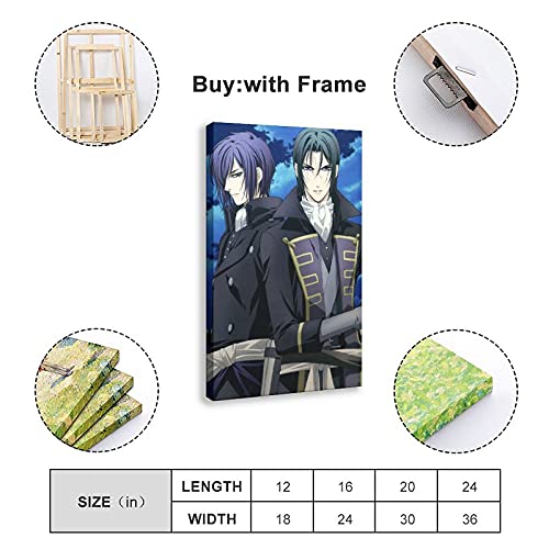 Anime Hakuoki 31 - Póster de lienzo para pared (50 x 75 cm)