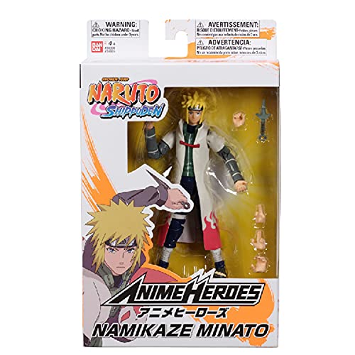 Anime Heroes Figura de acción Oficial de Naruto Shippuden – Namikaze Minato – Figura de acción Poseable con Manos y Accesorios Intercambiables 36905…