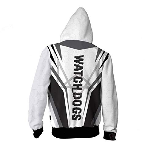 Anime Hoodie Imprimir Jersey- Watch_Dogs 2 New Print Pullover-Imprimir Pullover Suéter de cordón 2020 Nuevo otoño e Invierno Unisex (Color : 1A, Size : S)