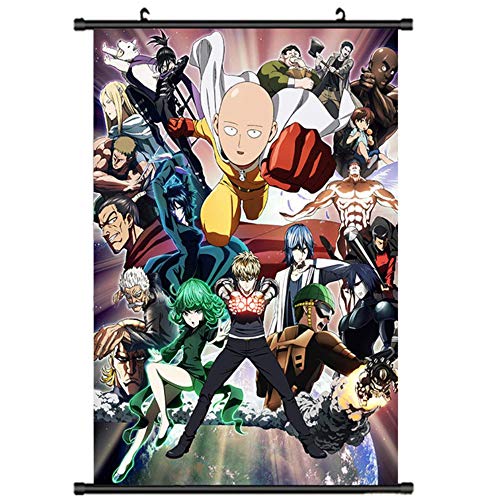 Anime Scroll Paintings Cartoon Characters Hanging Poster Home Decor Wall Poster Painting One Punch Man