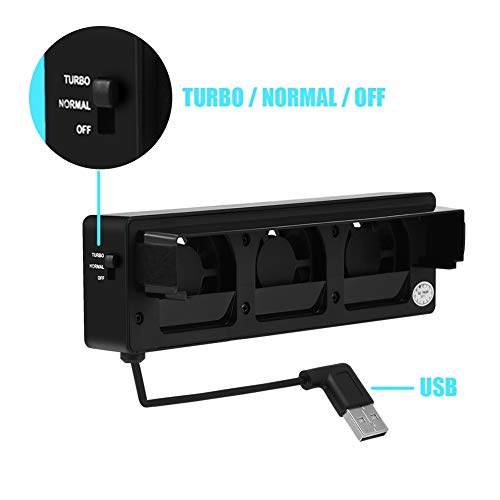 Annadue Radiador Profesional para Nintendo Switch NS, Enfriador USB Consola de Juegos de Tres Ventiladores Base de enfriamiento Soporte Duradero con Interruptor de Velocidad Ajustable (Negro)
