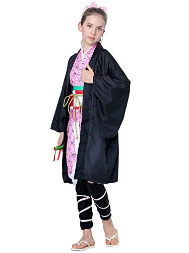Antbutler Anime - Disfraz de mata de demonio para cosplay de Tanjirou Nezuko y Agatsuma Zenitsu para cosplay, disfraz de Halloween para niños y adultos (S)
