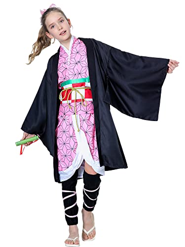 Antbutler Anime - Disfraz de mata de demonio para cosplay de Tanjirou Nezuko y Agatsuma Zenitsu para cosplay, disfraz de Halloween para niños y adultos (S)