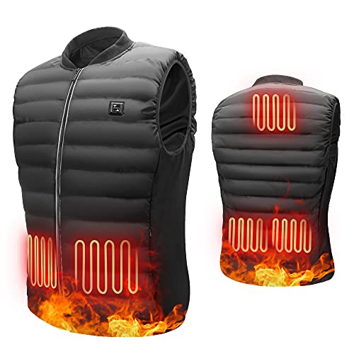 Antelife Chaleco Calefactable Hombres Mujeres, USB Chaleco Termico Electrico,Chaleco Calefactor Lavable con 3 Niveles de Temperatura & 5 Zonas para Cámping Excursionismo Esquiar