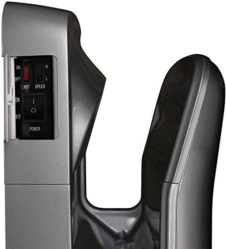 anydry 2005H secador de Manos, secador de Manos eléctrico Comercial, con Filtro HEPA, superpotente, 7-10 Segundos para secar, 1850vatios.(Plateado)