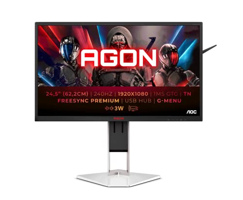 AOC Monitor AGON AG251FZ2E- 25" Full HD, 240 Hz, 0,5 ms, TN, FreeSync Premium, 1920x1080, 400 cd/m, D-SUBm DVI, HDMIx2, Displayport 1x1.2