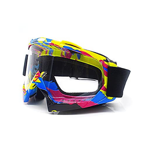 APEBAZY Gafas de moto moto moto motocross gafas a prueba de viento ATV gafas de esquí a prueba de polvo anti-UV ajustable gafas fuera de carretera al aire libre a prueba de viento