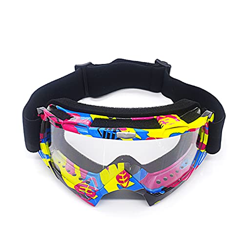 APEBAZY Gafas de moto moto moto motocross gafas a prueba de viento ATV gafas de esquí a prueba de polvo anti-UV ajustable gafas fuera de carretera al aire libre a prueba de viento