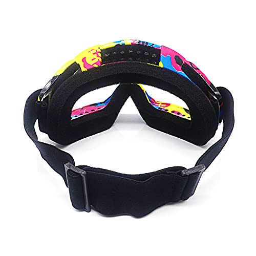 APEBAZY Gafas de moto moto moto motocross gafas a prueba de viento ATV gafas de esquí a prueba de polvo anti-UV ajustable gafas fuera de carretera al aire libre a prueba de viento
