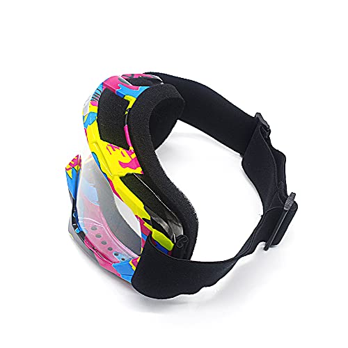 APEBAZY Gafas de moto moto moto motocross gafas a prueba de viento ATV gafas de esquí a prueba de polvo anti-UV ajustable gafas fuera de carretera al aire libre a prueba de viento
