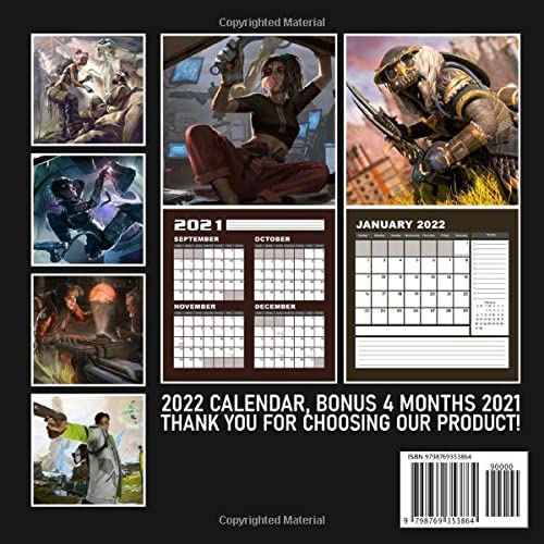 Apex Legendas Calendar 2022: January 2022 - December 2022 OFFICIAL Squared Monthly Calendar, 12 Months | BONUS 4 Months 2021
