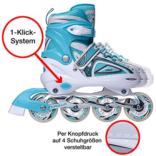 Apollo Super Blades X Pro, tamaño S,M,L, Inline Skates con Ruedas Luminosas LED