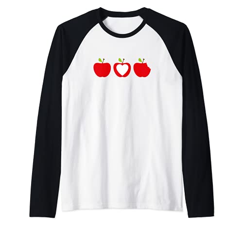 Apple Love Apple - Regalo de la temporada de recogida de manzanas Camiseta Manga Raglan