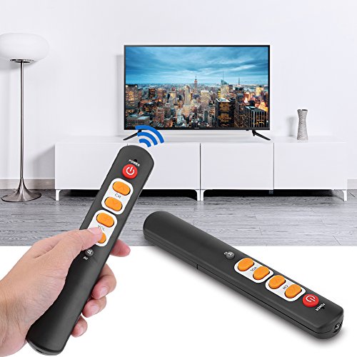 Aprendizaje de Control Remoto con Botones Grandes,6 Teclas Control Remoto Universal Controlador Inteligente para TV STB DVD DVB HiFi VCR(Orange)