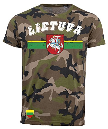 aprom Camiseta Lituania Lietuva Camuflaje Army NC D03 Negro S