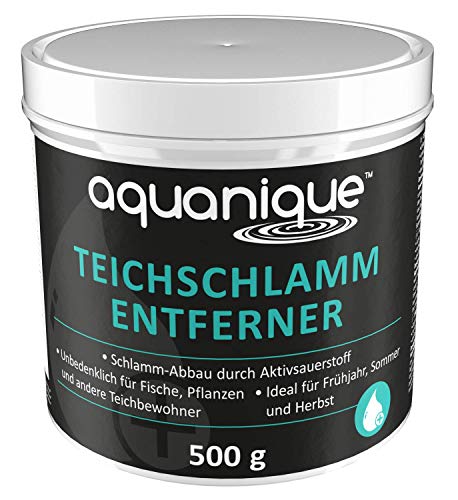Aquanique eliminador de lodo 500 g, para, Descomposición del lodo del estanque por el oxígeno activo, prevención del entarquinamiento estanques, suficiente para hasta 10.000 l
