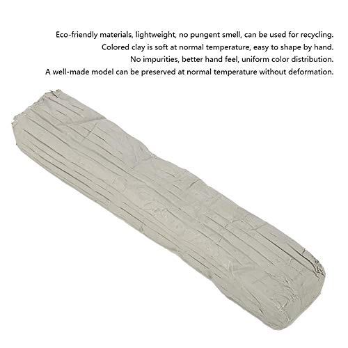 Arcilla para modelar Sin olor acre Arcilla suave, Arcilla coloreada, Mejor tacto de la mano, para artes y manualidades, Ferretería, Molde de plástico, Escultura de estudiante(gris)