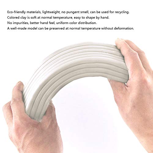 Arcilla para modelar Sin olor acre Arcilla suave, Arcilla coloreada, Mejor tacto de la mano, para artes y manualidades, Ferretería, Molde de plástico, Escultura de estudiante(gris)