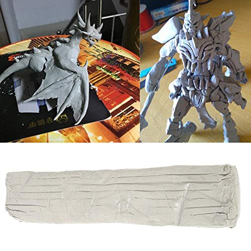 Arcilla para modelar Sin olor acre Arcilla suave, Arcilla coloreada, Mejor tacto de la mano, para artes y manualidades, Ferretería, Molde de plástico, Escultura de estudiante(gris)