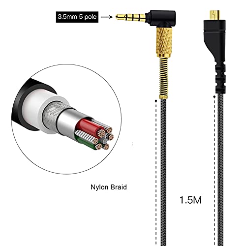 Arctis 3 Cable de repuesto para auriculares Arctis 5 compatible con Arctis 3 / Arctis 5 / Arctis 7 / Arctis Pro Wireless Gaming Headset 1,5 m