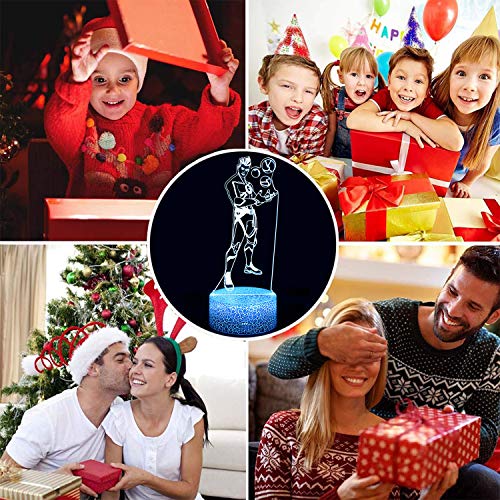 ARERG Lámpara de noche con diseño de ilusión 3D Battle Royale TheGrefg, 16 colores que cambian con mando a distancia para habitación infantil decoración de Navidad regalo de cumpleaños para niños