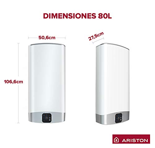 Ariston, Velis Wifi, Termo Eléctrico, Capacidad 80 Litros, 230 V, 3626328.Fabricado para ser instalado en España