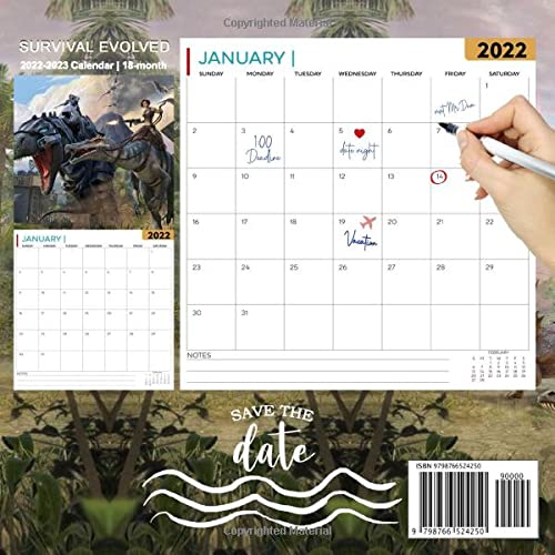 ARK Survival Evolved Calendar 2022-2023: ARK Survival Evolved Calendar 2022 - OFFICIAL Games calendar 2022 18 months- Planner Gifts boys girls kids ... 17''x11''(Kalendar Calendario Calendrier). 2