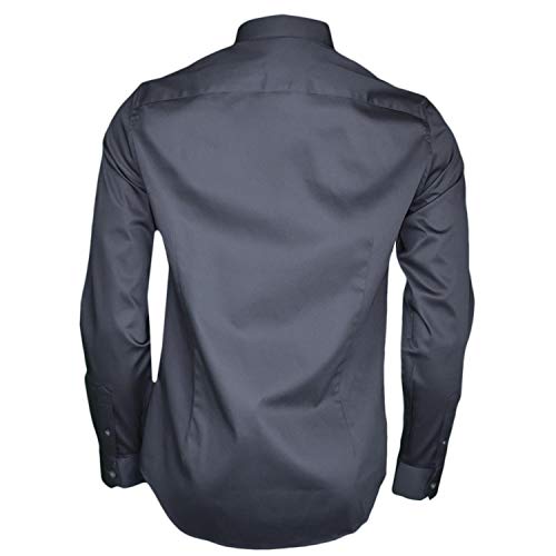 Armani Exchange Smart Stretch Satin Camisa, Negro (Black 1200), 44 (Talla del Fabricante: Large) para Hombre