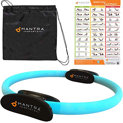 Aro Pilates - Anillo de Pilates Resistencia - Círculo Mágico aparatos para hacer ejercicio casa para abdominales, piernas - los Muslos Internos y Externos – Mejora Fitness y Postura – Poster y Bolsa