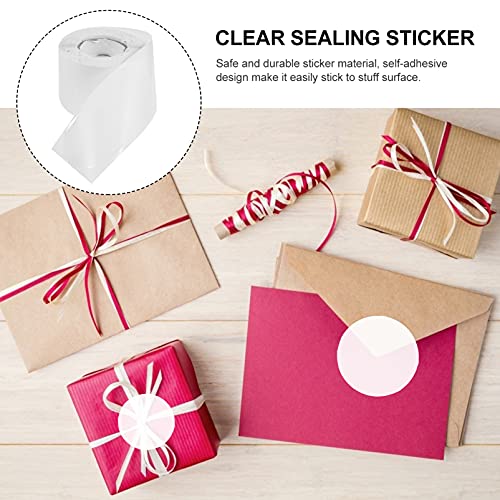 Artibetter 1000 Piezas de Pegatinas Redondas Transparentes Etiquetas Selladoras de Sobres de Correo 50Mm de Sello Circular Transparente Etiquetas para Envolver La Caja de Galletas