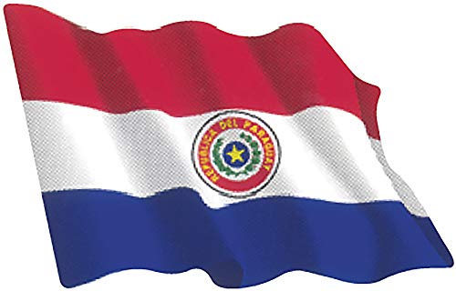 Artimagen Pegatina Bandera Ondeante Paraguay Mediana 80x60 mm.