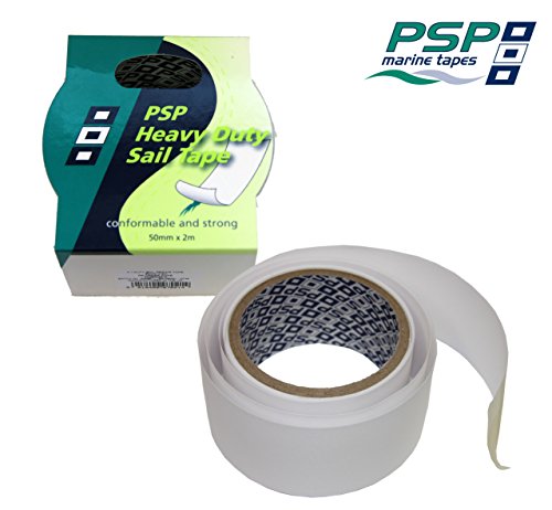 Ascan PSP - Cinta de reparación para velas, 50 x 200 mm, resistente, cuerda para reparación de velas y yates, color blanco