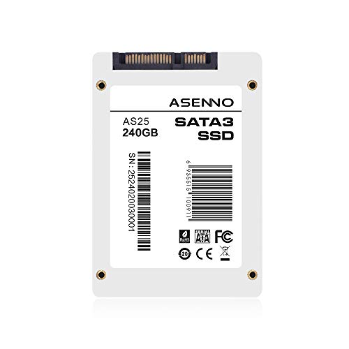 ASENNO 240 GB 250 GB 256 GB 2,5 Pulgadas SSD con 256 MB de Memoria SATAIII 6 GB/s de Disco Duro Interno de Estado sólido para Notebook Tablet PC de Escritorio