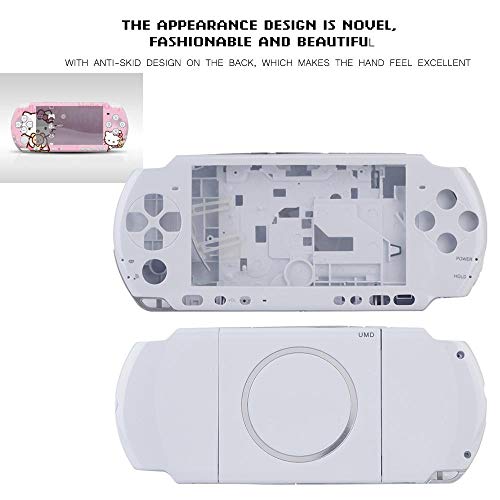 ASHATA Carcasa para PSP 3000, Reemplazo de Funda Protectora para Consola de Juegos de Mano, Cubierta para PSP 3000, Estuche Duradero para Consola de Juegos 3000(Blanco)