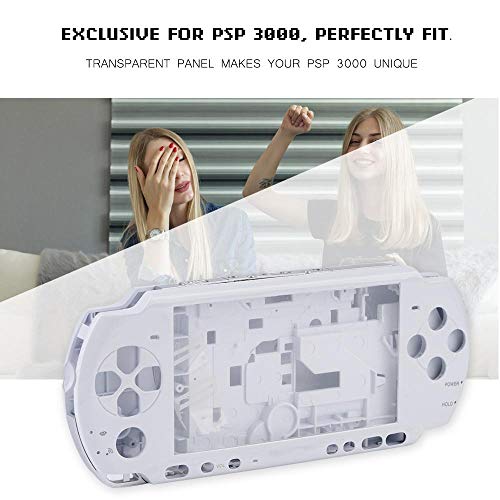 ASHATA Carcasa para PSP 3000, Reemplazo de Funda Protectora para Consola de Juegos de Mano, Cubierta para PSP 3000, Estuche Duradero para Consola de Juegos 3000(Blanco)